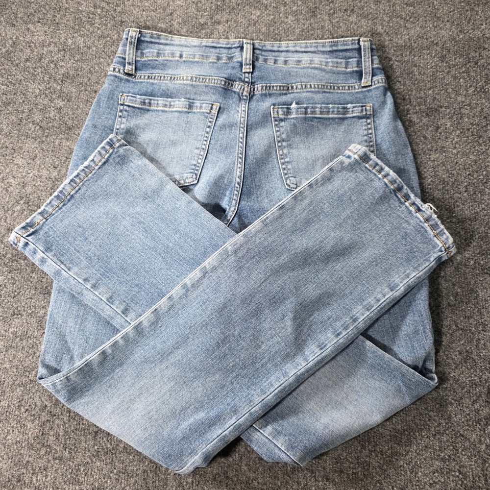 Maurices M Jeans High Rise Straight Leg Carpenter Pocket Blue Denim 12 Reg Women - Picture 3 of 11